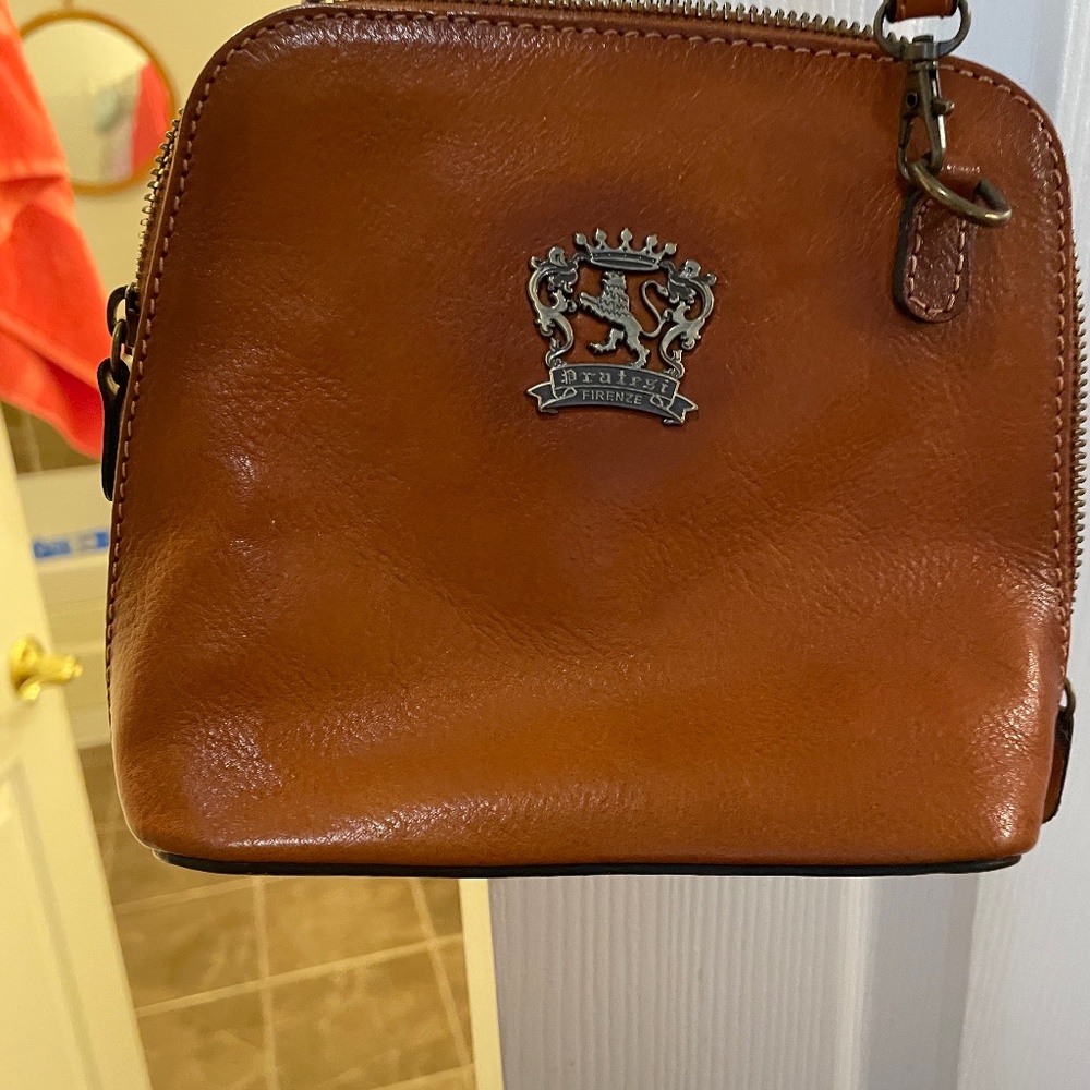Italian leather small bag 8 wide  6 deep